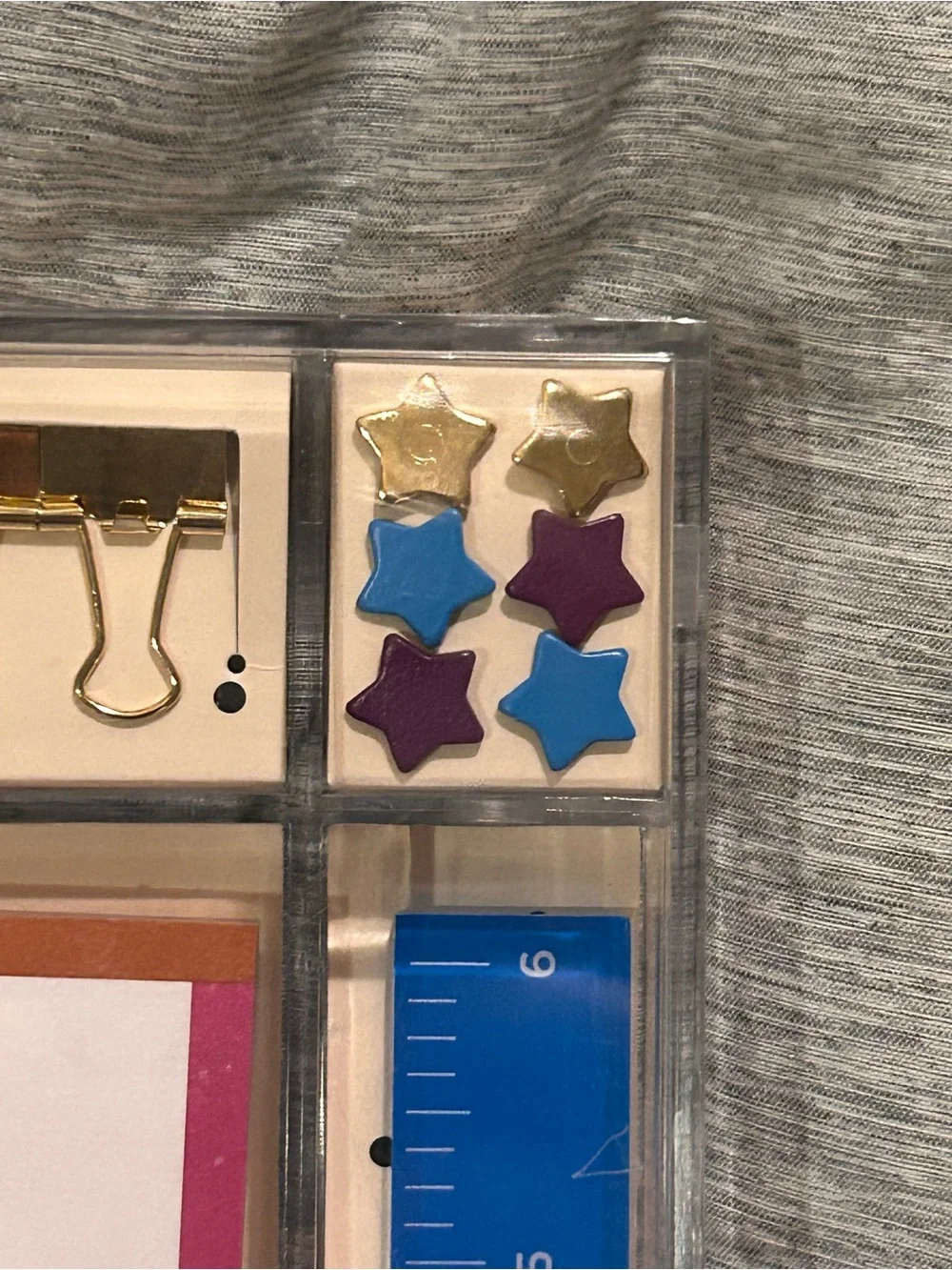 Kate Spade New York Star Spangled Stationery Tackle Box Desk Accessory Set NWTS